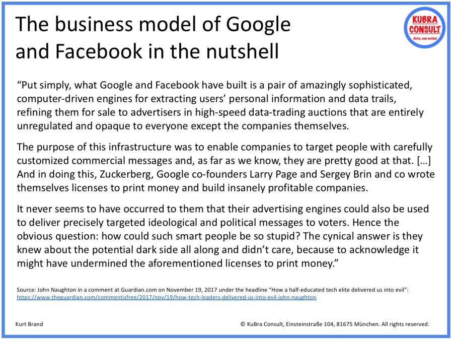 2017-11-19_KuBra Consult - The Business Model of Google und Facebook at a glance (white layout)